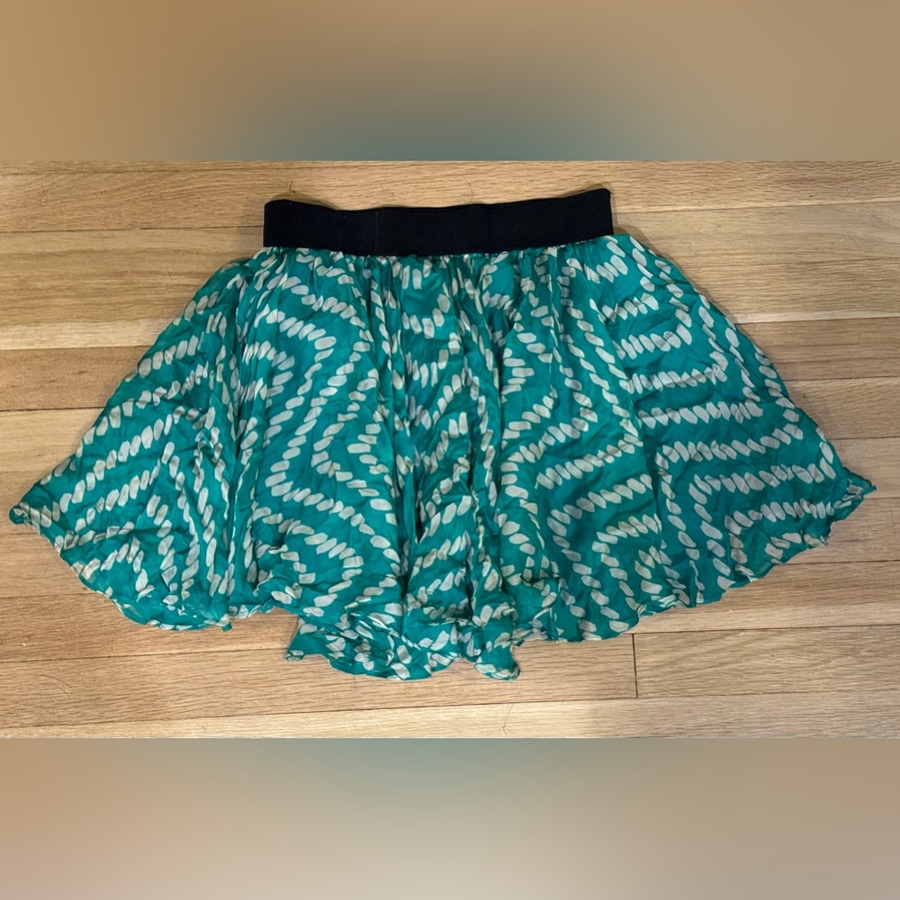 Milly Green Dot Rope Silk Lined Mini Skirt 4
